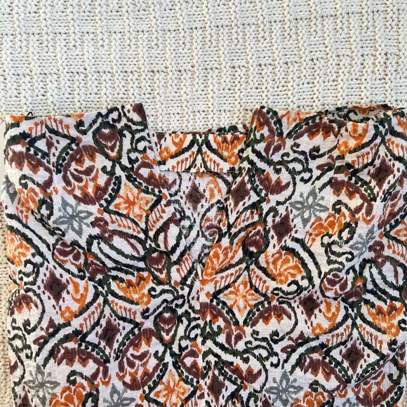 Zara Abstract Print Mini Skirt | Green, Orange, Beige | Size: M | Women - Picture 7 of 11